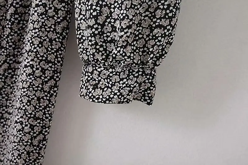 Женский комбинезон с цветочным принтом Bazaleas Черный винтажный расклешенными