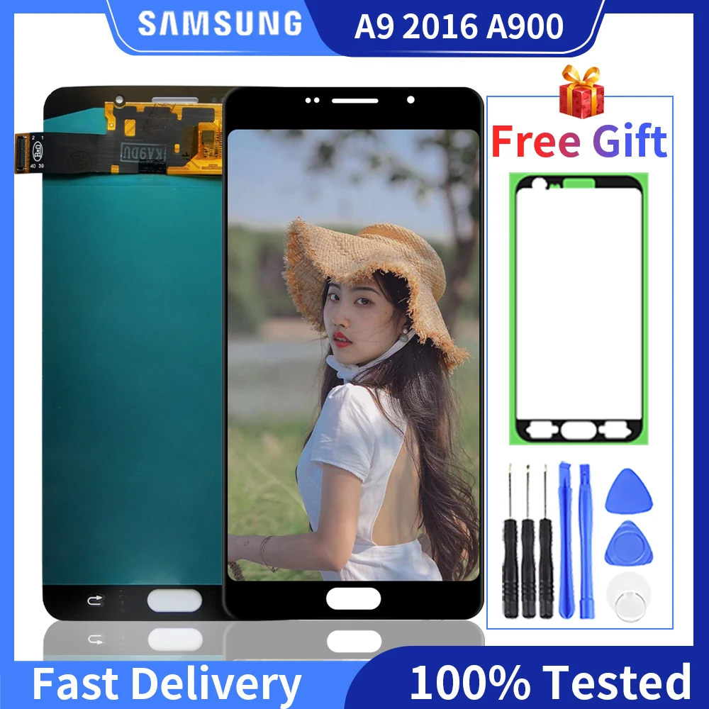 

100% протестированный Super AMOLED ЖК-дисплей для Samsung Galaxy A900 A9 2015, A900F, A900A, A900H, ЖК-дисплей с сенсорным экраном, дигитайзер в сборе