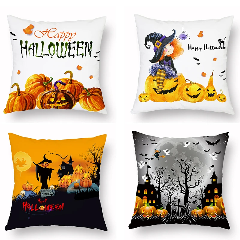 Новый Хэллоуин наволочка Черный Кот вечерние аниме подушка крышка Белый Призрак