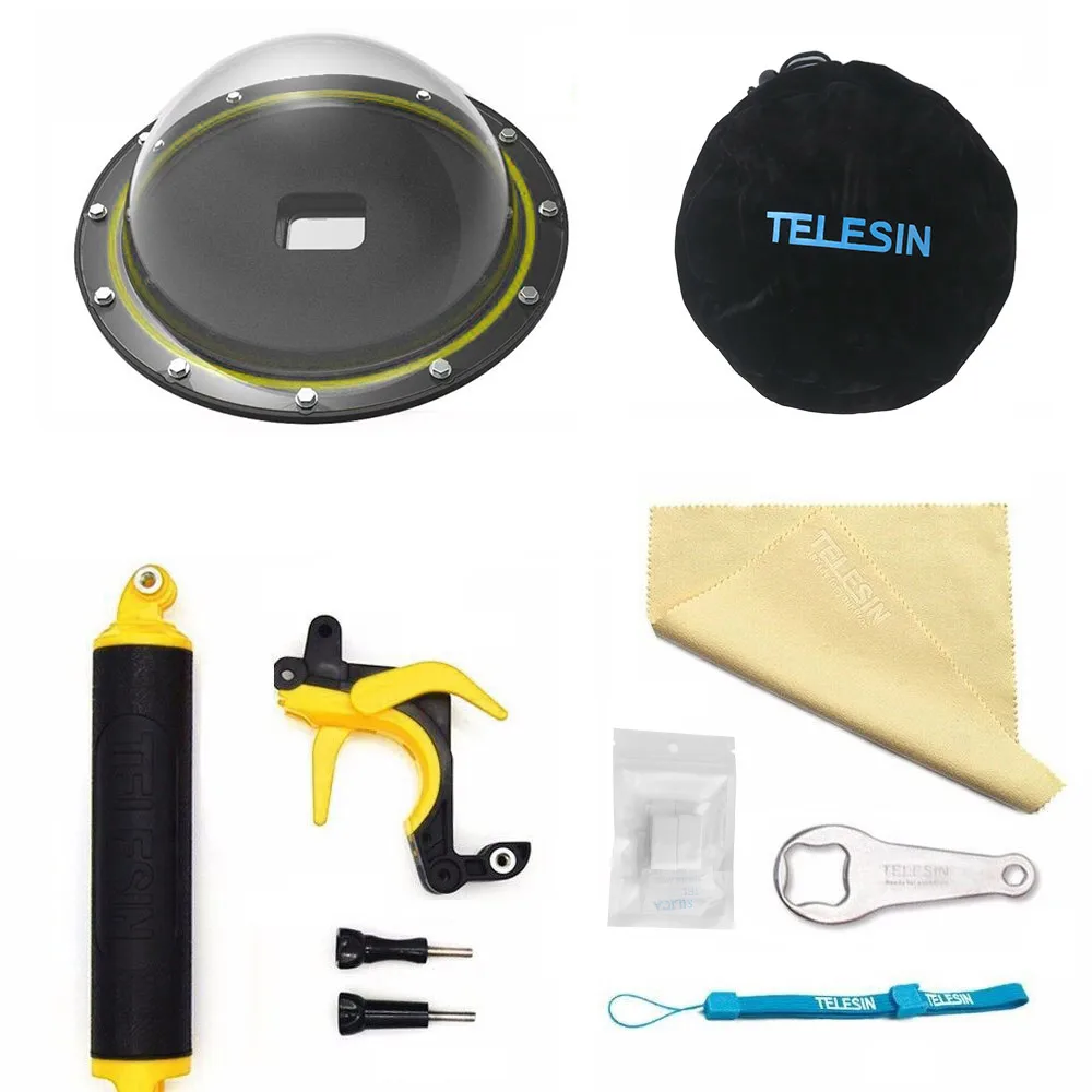 TELESIN водонепроницаемый купол крышка объектива Комплект с водонепроницаемым