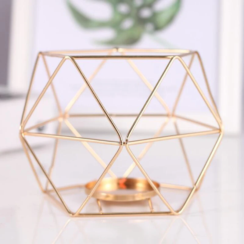 

3D Geometric Candle Holders Candlestick Mood Tea Light Holder Wedding Tabletop