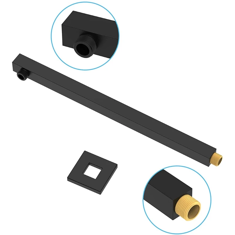 

16" Shower Extension Arm with Thick Thread Wall Mounted Copper Shower Head Extension Universal Showering Component