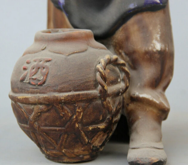 JP S0524 14 &quotКитайская керамика Wu Cai фарфор geezer старый человек пивоварня вина crock