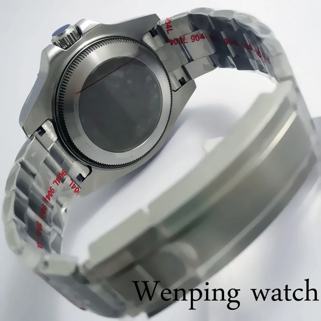 Мужские часы с циферблатом BLIGER большие 43 мм керамической оправой полусиним