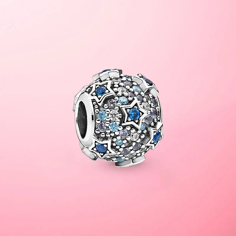 

Brand Jewelry 925 Sterling Silver Elevated Stars Pave Charm Beads Fit Original Pandora Bracelet Bangle For Women Jewelry Gift