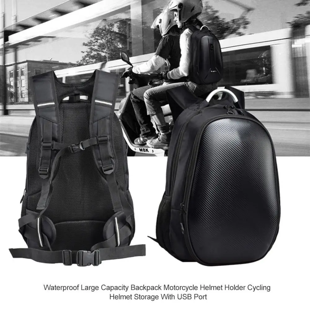 Профессиональный черный мотоциклетный рюкзак шлем жесткая оболочка сумка для