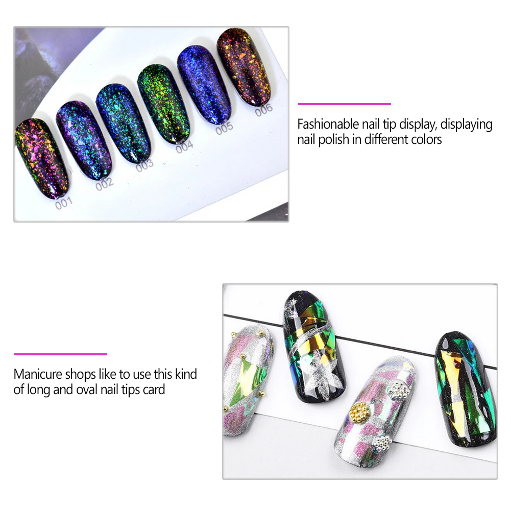 240 шт. овальные накладные ногти Типсы дисплей цветная карточка лак для ногтей