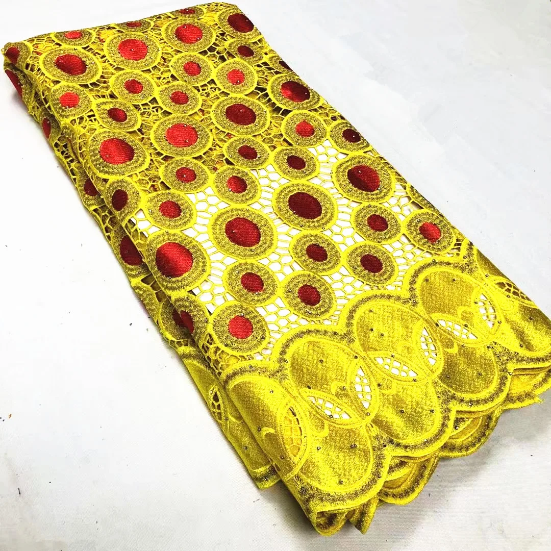 

New French African Guipure Cord Lace Fabric 2020 High Quality Lace Material Nigerian Cord Lace Fabrics For Women Wedding