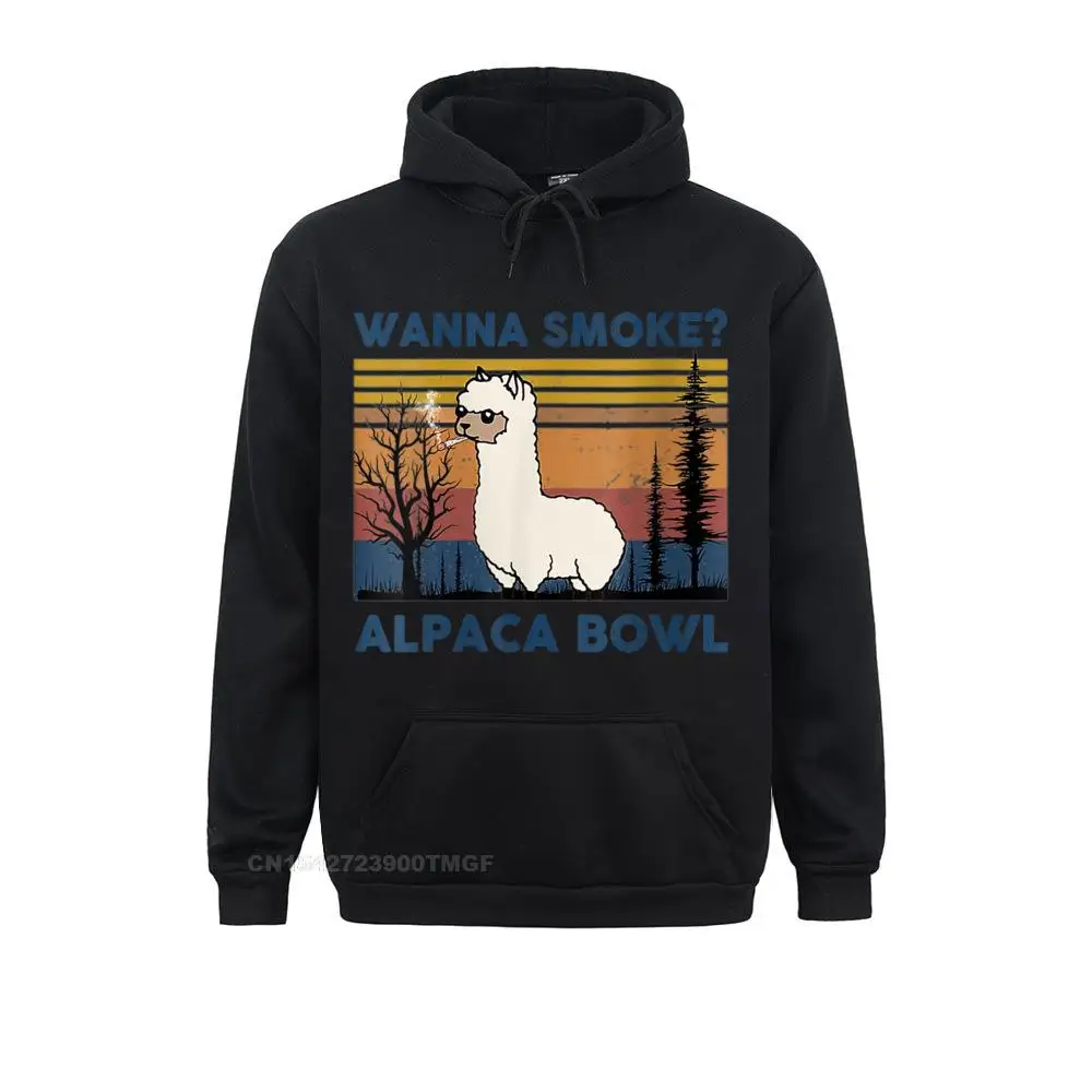 Casual Womens Wanna Smoke Alpaca Bowl Shirt Funny Alpaca Harajuku Mens Sweatshirts Discount Summer Long Sleeve Hoodies Hoods