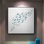 Картина на холсте Зеленая рыба в минималистичном стиле, Настенная картина для гостиной, украшение для дома, скандинавский модный постер