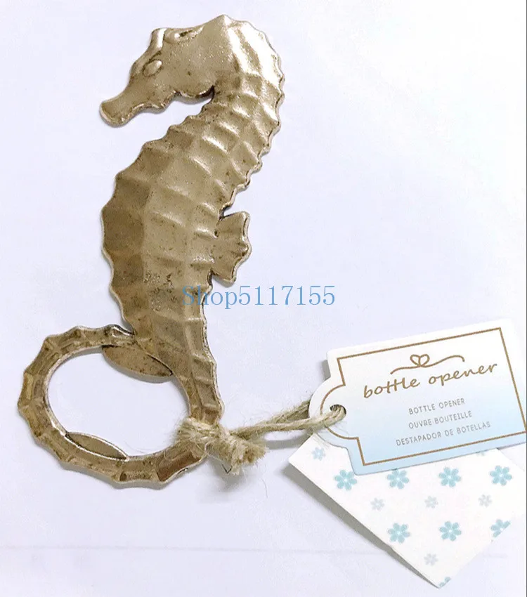 

200 pcs New Creative Golden Seahorse Opener Beer Opener Parties Wedding Gift