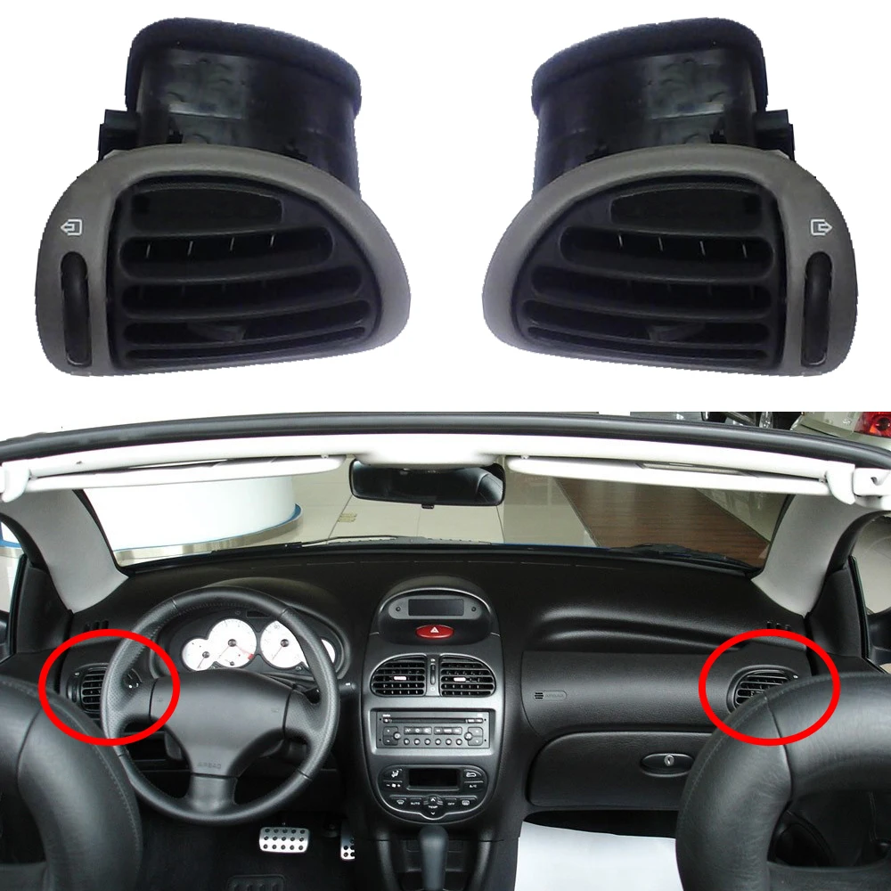 

Для Citroen C2, для выхода кондиционера Peugeot 206, 8264EH, левая и правая воздуховыпускная панель, черная воздуховыпускная панель