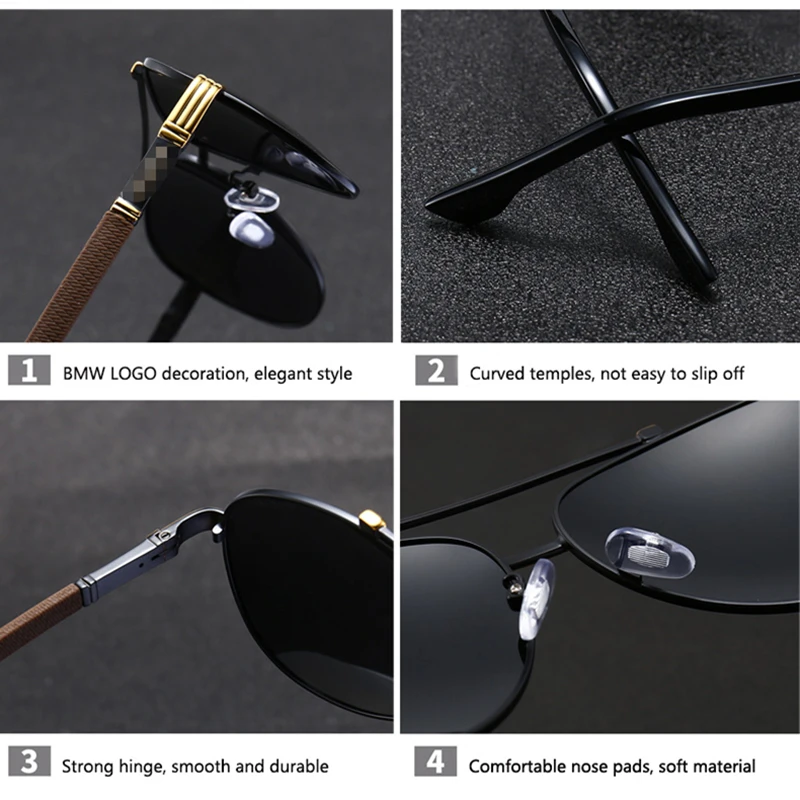 Men's Sunglasses Anti-UV Fashion Polarized With Cars BMW Logo Multi-Color Oval Lens Safety Essential For Outdoor Sports Glare |