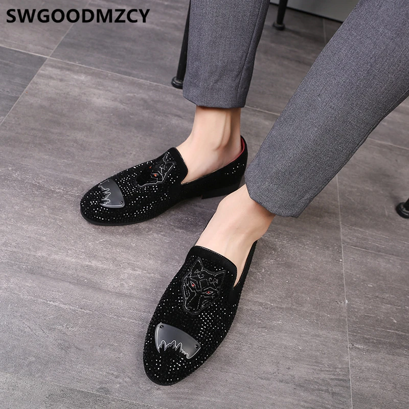 

Oxford Loafers Wedding Shoes For Men 2023 Rhinestone Men Dressing Shoes Business Shoes Men Classic Zapatos Italianos Hombre Buty