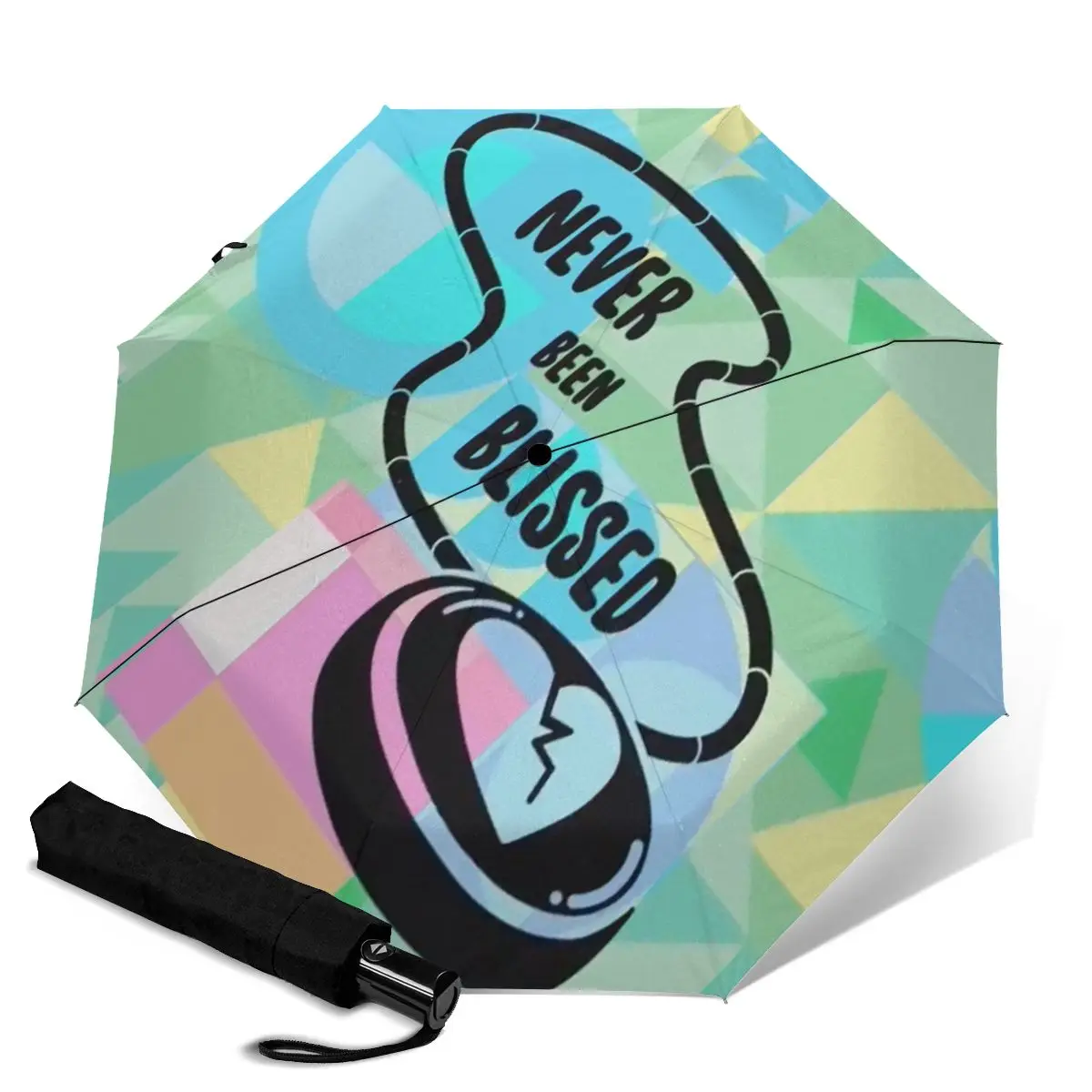 

Мужской и Женский автоматический зонт HUAZI, 2021, 8 ребер, с сильным ветром, 3 сложения, 3D-печать, маленький полицейский женский классический нару...