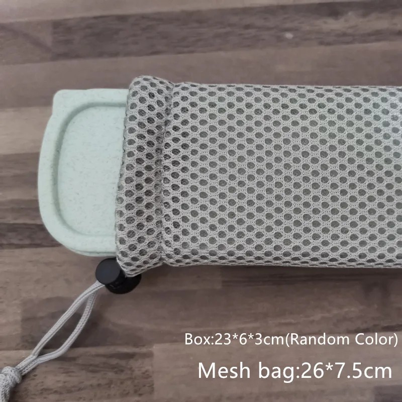 26cm Bag with Box Соломенная коробка для хранения, барная сумка для хранения, соломенная коробка для пшеницы 20, 23, 25 см длина, переносная коробка для посуды с фиксированной пряжкой для карт, Сетчатая Сумка - Цвет: 26cm Bag with Box