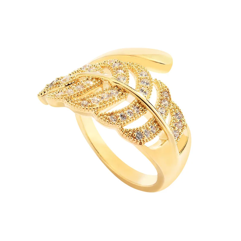 

Luxury Leaf Rings Women's Niche Design Exquisite Ring Fashion Personalized Index Finger Ring for Party