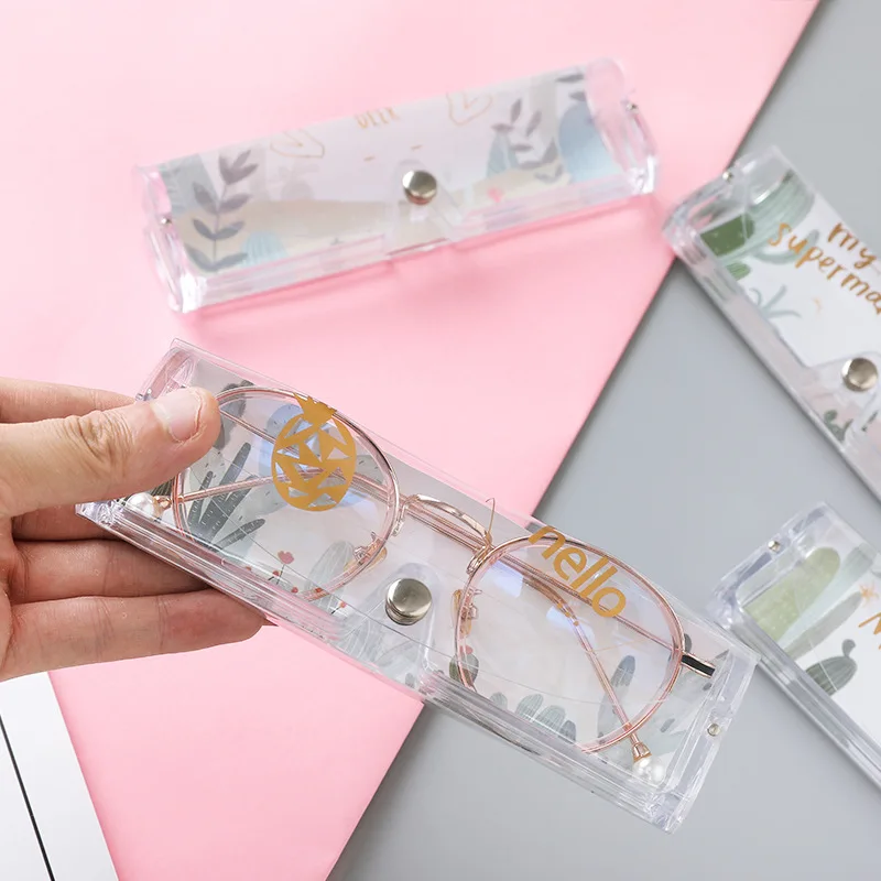1 шт. Мультфильм мило путешествия Для женщин девушки прозрачный PVC очки коробка