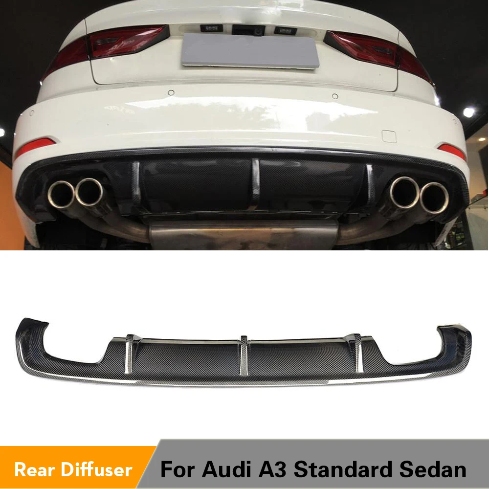 

Carbon Fiber / FRP Rear Bumper Lip Diffuser Spoiler for Audi A3 Standard Sedan 8V 2014 - 2016 Non Sline Four Outlet Exhaust