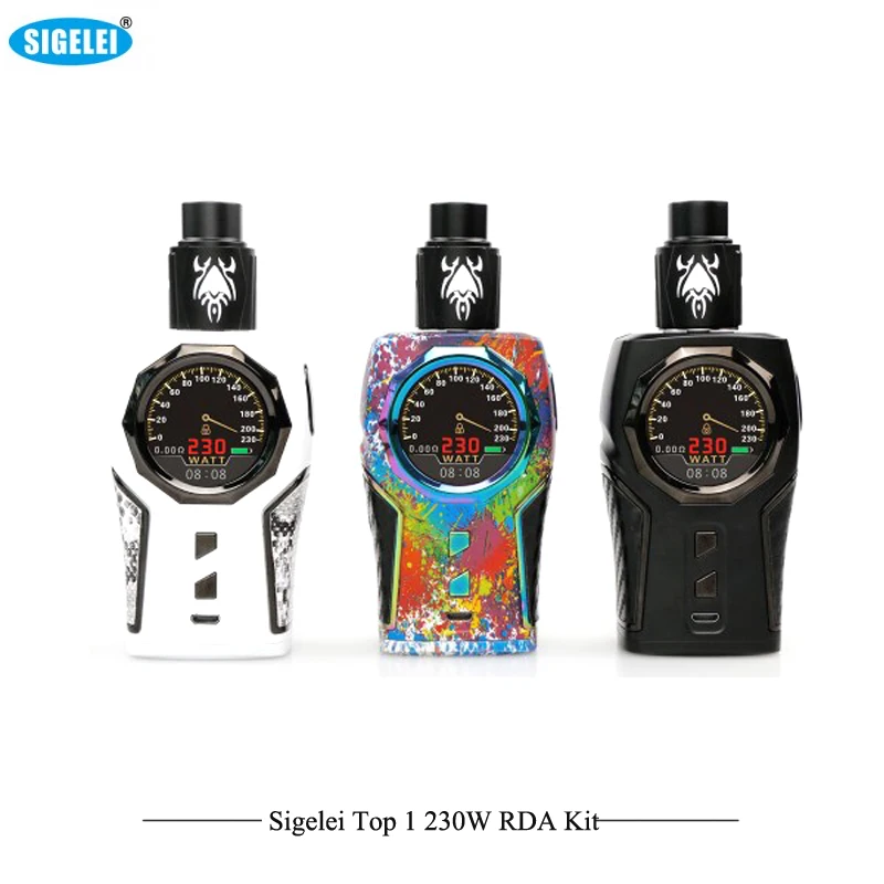 Оригинальные электронные сигареты Sigelei Top1 RDA комплект 230 Вт контроль температуры