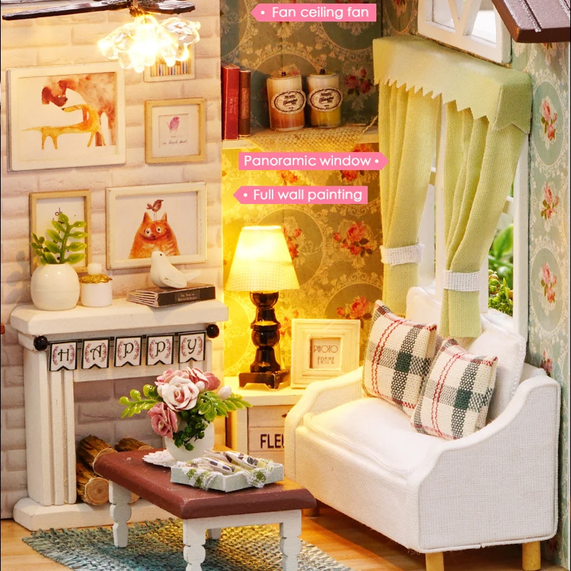 Миниатюрный Кукольный домик набор для кукольного домика деревянная мебель мини