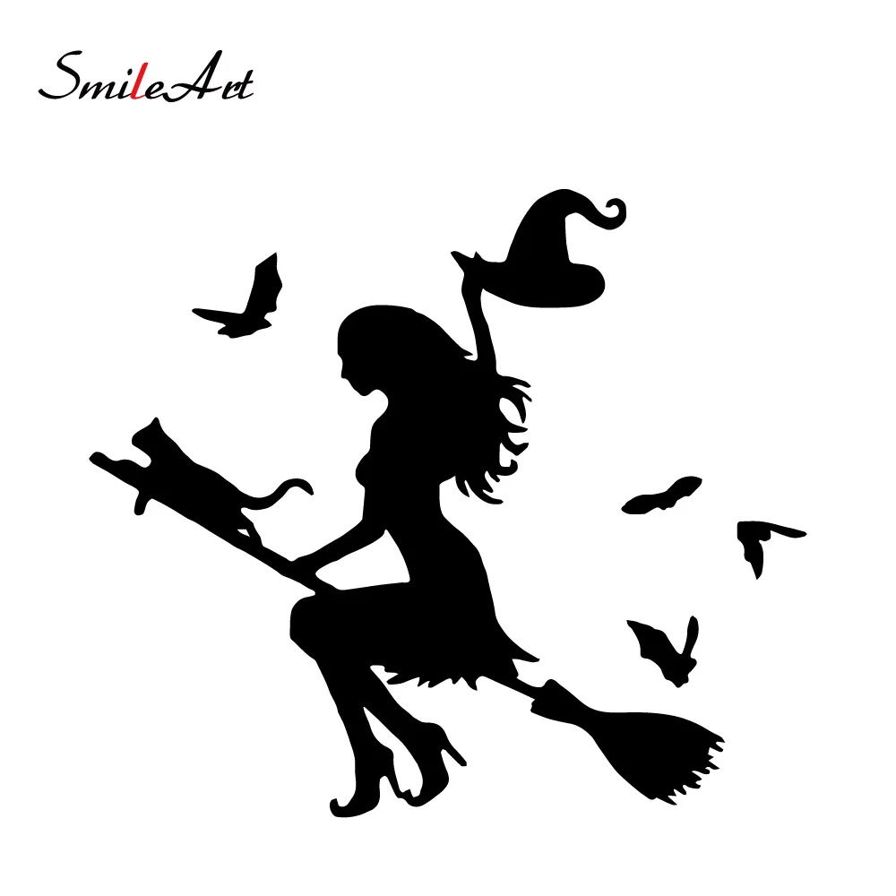 Новейшая виниловая обертка ведьмы забавные оконные виниловые наклейки для