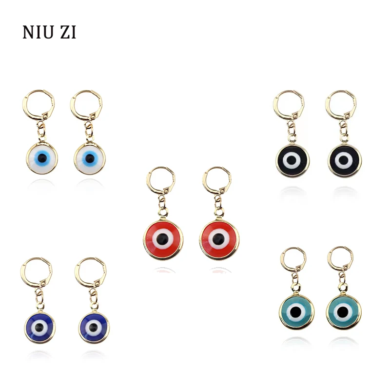 

Fashion Cute Evil Eye Earrings For Girl Women Korean Style Fine Blue Black Eyes Shape Drop Earrings Female Personalized Jewelry