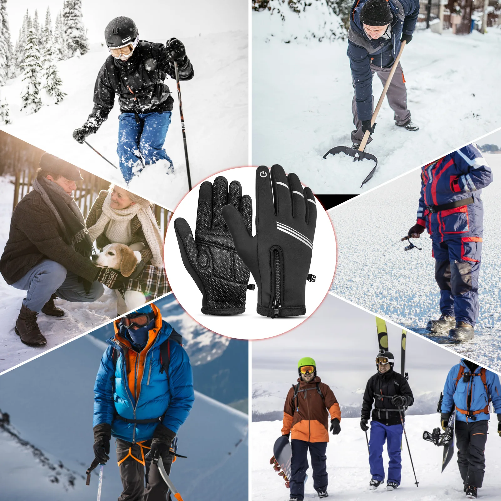 

Winter Gloves Waterproof Windproof Gloves Warm Snowboard Gloves Ski Gloves Bicycle Gloves for Adult