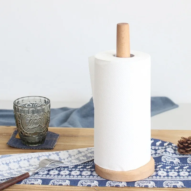 Minimalism Zakka Beech Solid Wood Tissue Rack Roll Paper Holder Towel Holders Kitchen Dining Room Living Toilet Bathroom | Обустройство