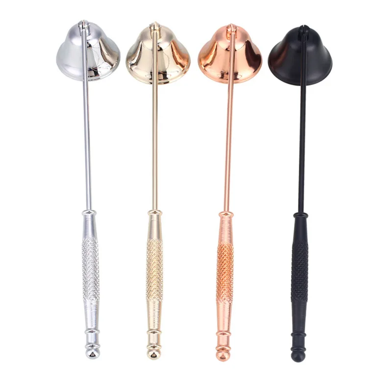 

4 Colors Stainless Steel Smokeless Candle Wick Bell Snuffer Home Hand Put Off Tool Kit Candle Accessories Holders