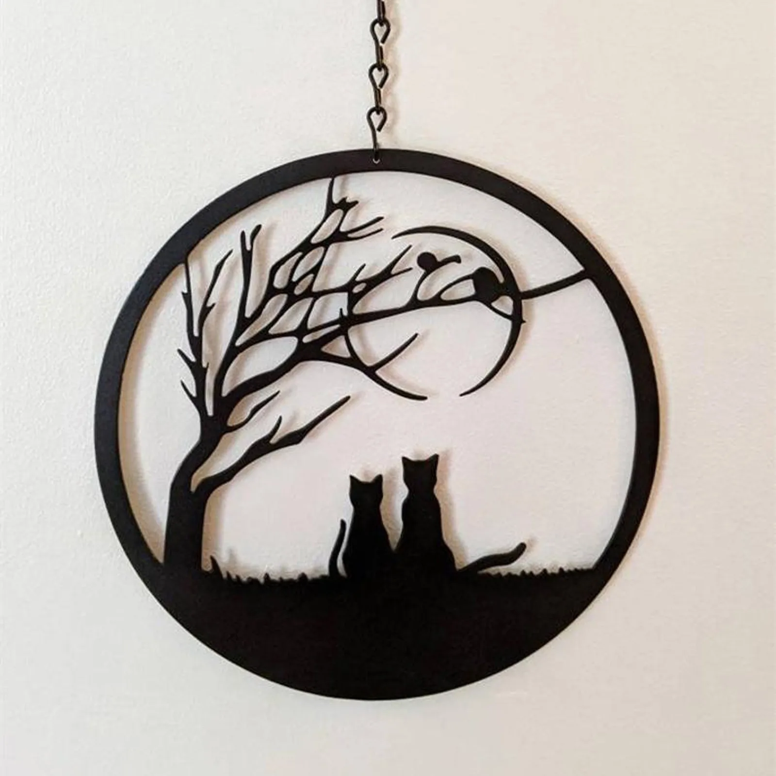 

window decoration Art Whimsical Metal Garden Art, Metal Cat Silhouette Ornament Pendant Bedroom decoration pendants