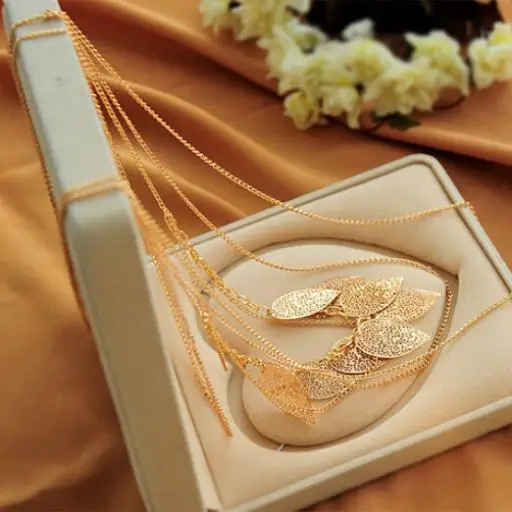 Женское Ожерелье многослойное ожерелье с кулоном в виде заблудших листьев|sweater