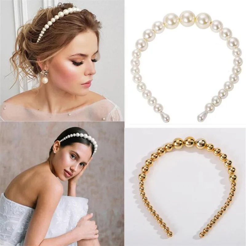 2022 New Za Simulated Pearl Hairbands Women Fashion Hair Jewelry Hair Clip Girls Wedding Bridal Party Accessories Headband