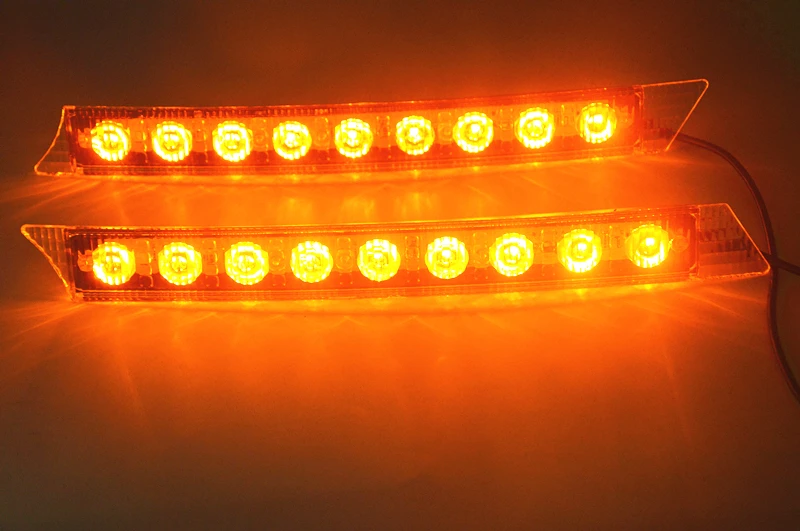 2x авто 9LED белый ходовой огонь DRL желтая лампа поворота 12 В. поворотные огни|daytime