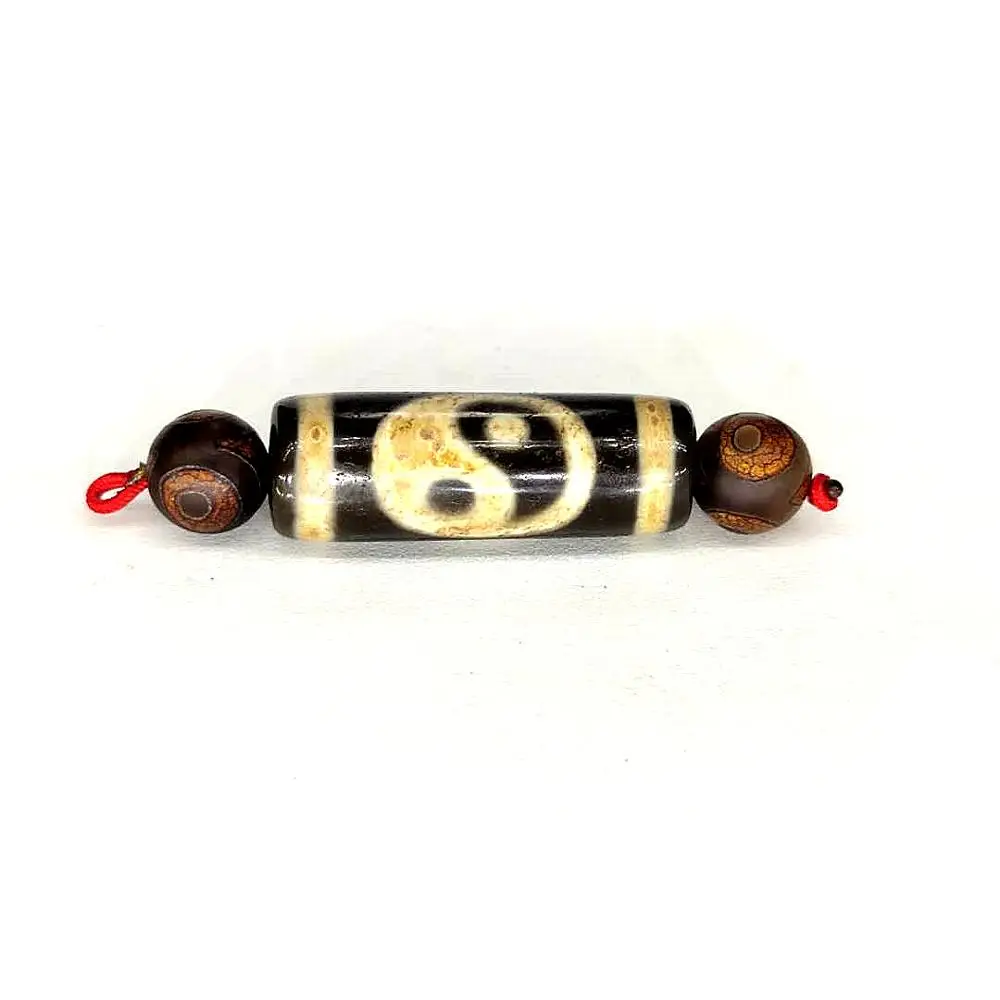 

Rare Pattern Taiji 12mm*30mm 12*33mm Black and White Amulet Tibetan Dzi Beads for Bracelet DIY Jewelry Making Great Gifts