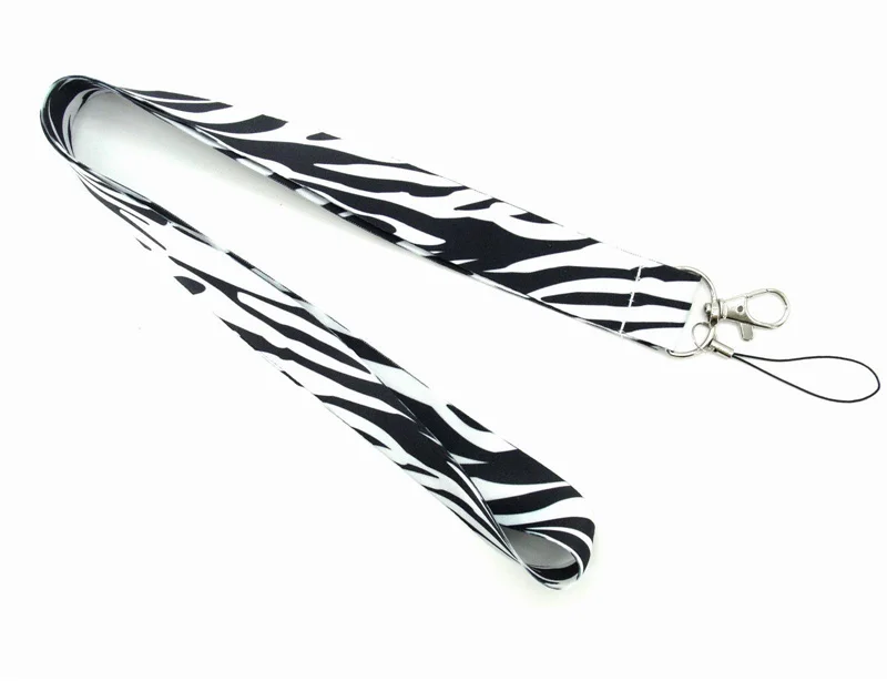 Двухсторонний шнурок с принтом зебры для ключей Брелоки идентификационная бирка