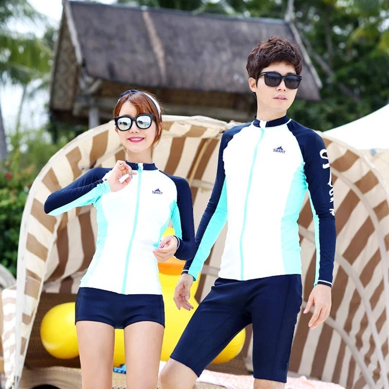 

SBART Rash Guard Shirts With Zipper Sun Protection Swim Tops for Men Womens Long Sleeve Rashguard Surfing Jacket Swim