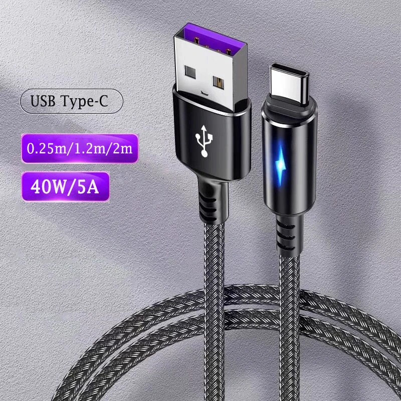

Кабель Usb Type-C длиной 2 м, 40 Вт, 5 А