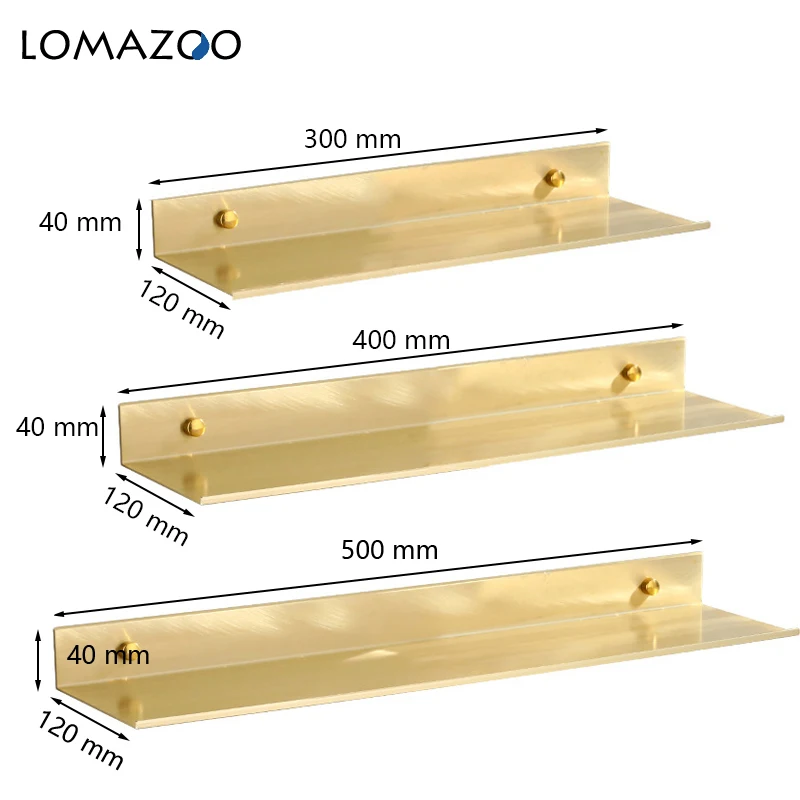 Аксессуары для ванной комнаты полка 30 Вт 40/50 см современный золото на кухню стену