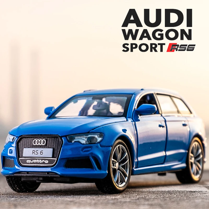 

1:36 RS6 Station Wagon Alloy Car Diecast Pull Back Open Door Model Metal Vehicle Simulation Collection Gifts Toys for boys