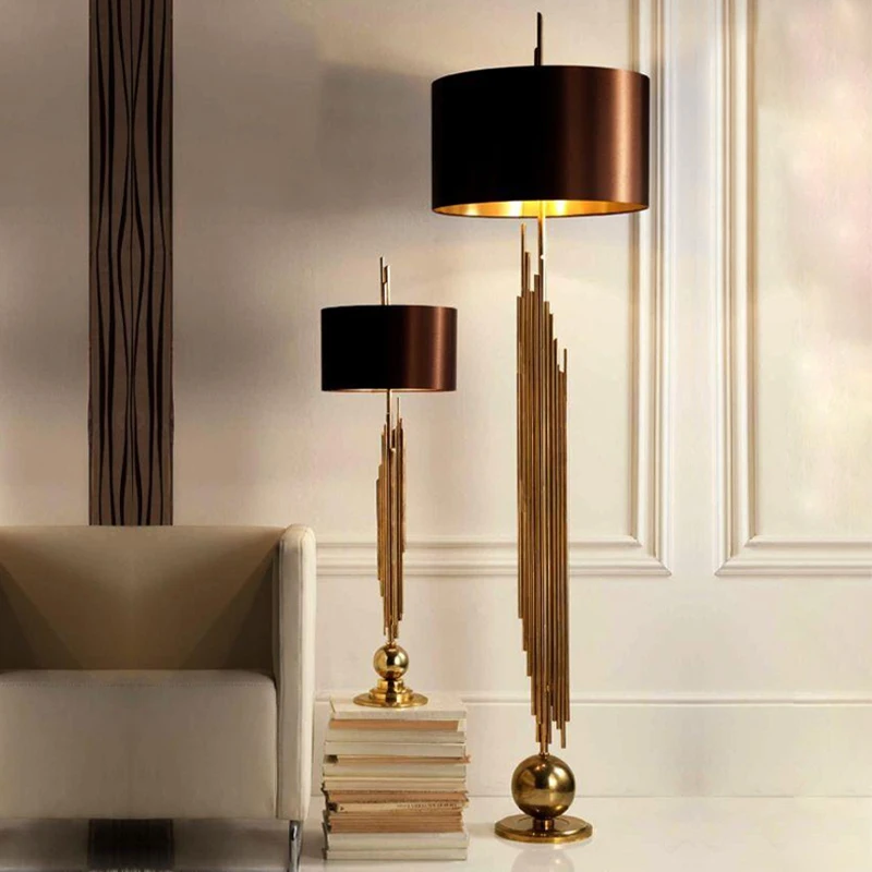 Напольная Лампа из американской ткани простой стиль для гостиной учебы в