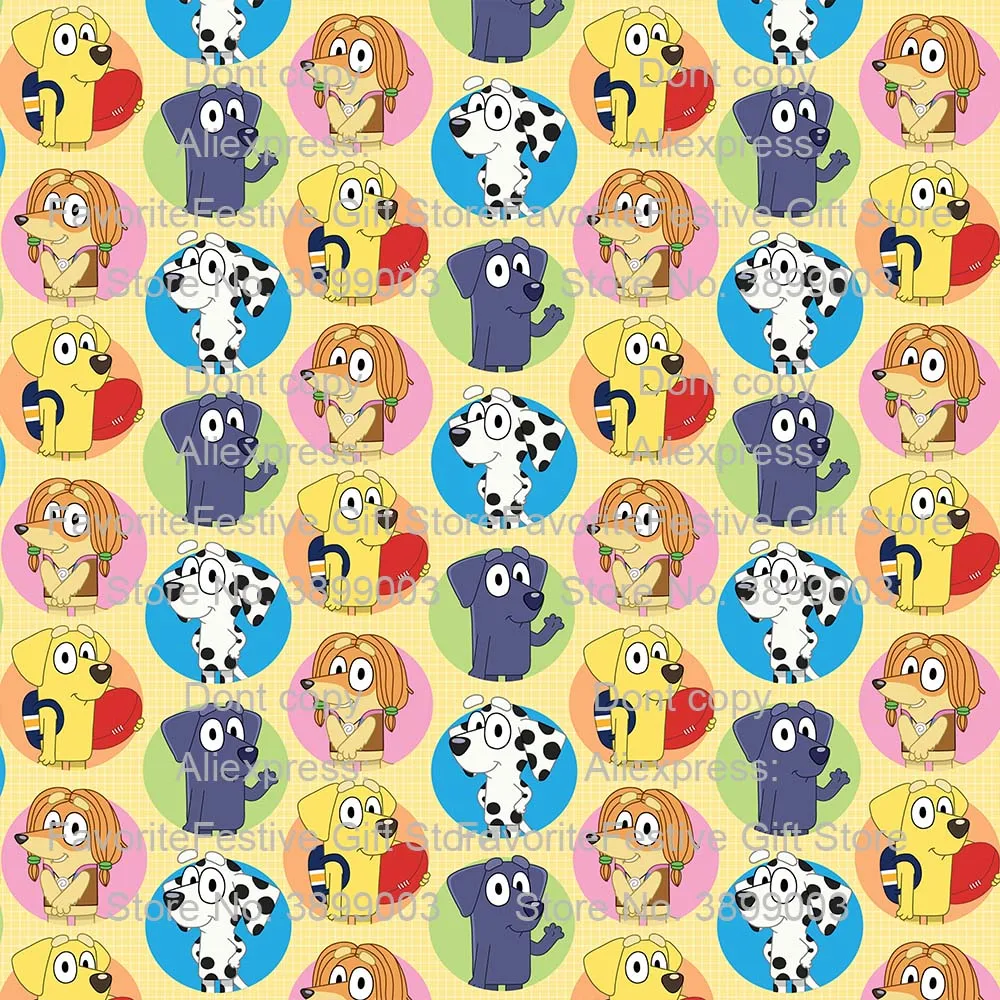 

Kids Clothes Bingo Bluey Boys cartoon kawaii Fabric for Patchwork DIY Crafts Sewing Material Tilda Doll Cloth