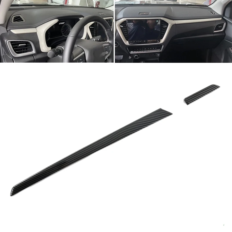 

Center Console Dashboard Trim Strips ABS Car Door Decoration Cover Trims Carbon Fiber Style for Isuzu D-Max 2019-2022
