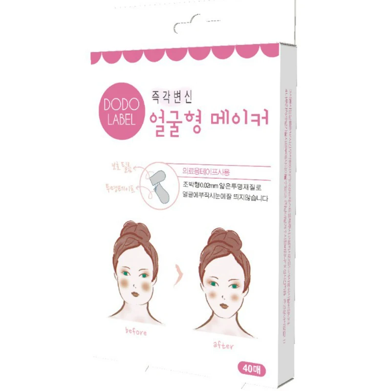 40 шт./компл. невидимые тонкие наклейки для лица линия V образная лента против