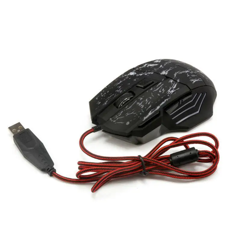 Светодиодная оптическая мышь 7 кнопок 3200DPI USB Проводная эргономичная игровая