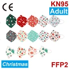 KN95 маска для лица с рождественским принтом FFP2 CE 5 Слои фильтры уход за кожей лица маска против пыли Защитная Mascarillas респиратор Маска многоразового использования
