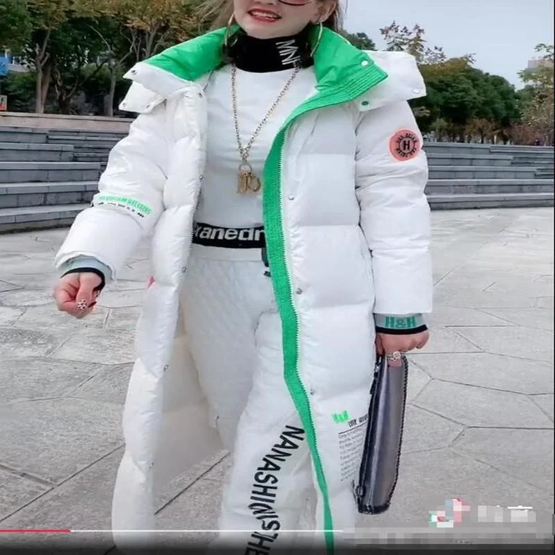 

a a white down cotton printed cotton coat, fashion casual winter