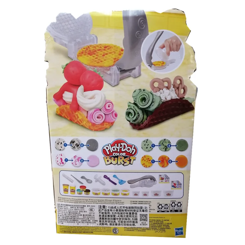 

Play-Doh Kitchen Creations Rollzies Rolled Ice Cream Set with 4 Cans of Color Burst Compound Plus 5 Colors DIY Toy E8055