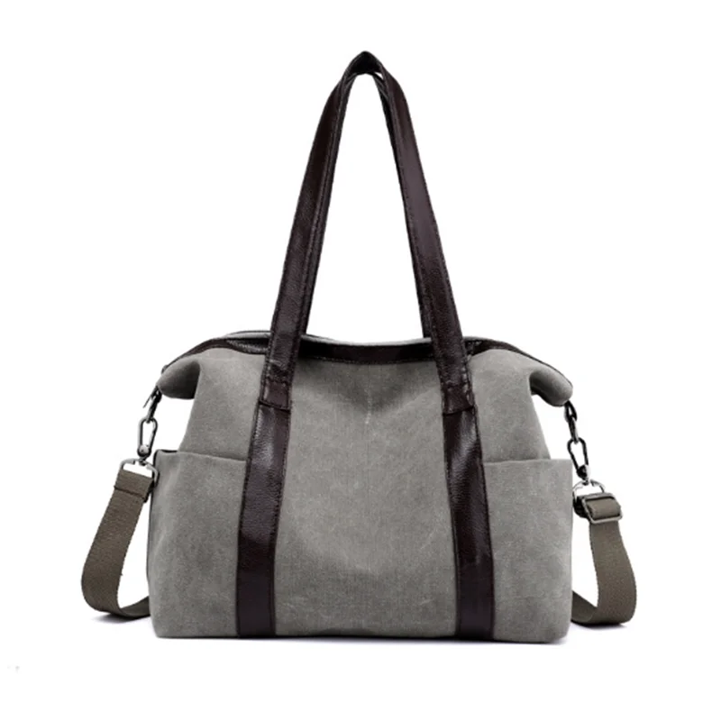 Женские сумки модная вместительная холщовая + Кожаная сумка-тоут женская сумка