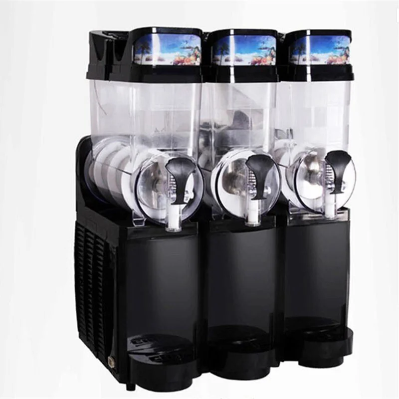 

Black Color Snow Melting machine Three Tank Slush Machine Cold Drink Maker Smoothies Granita Machine Sand Ice Machine